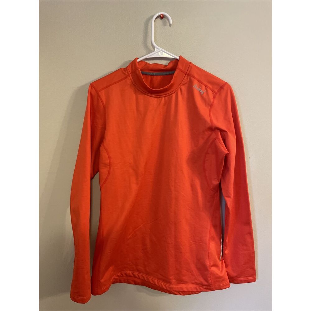 Baleaf Woman's Thermal Mock Neck‎ Long Sleeve Workout Shirt Size Lg. Coral